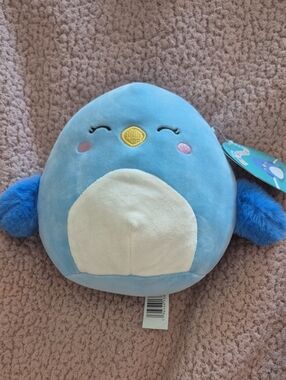 Blue Bird Plushie with Cream Belly